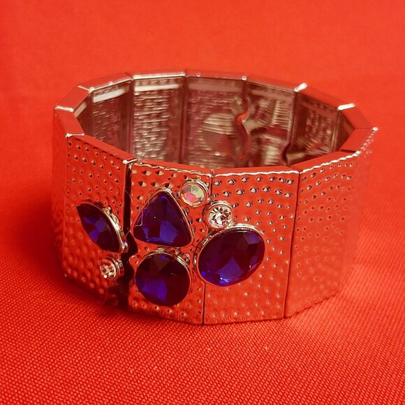 Paparazzi Flickering Fortune Blue Bangle Bracelet - Picture 8 of 10